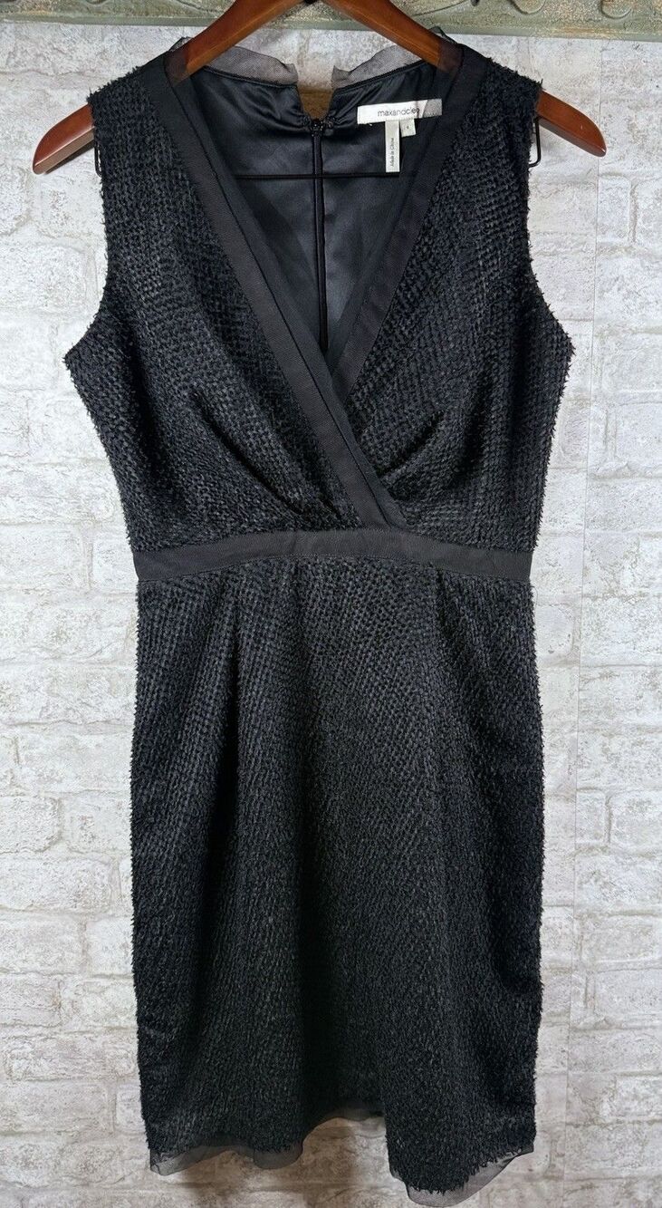Max & Cleo Little Black Dress Size 4 Textured Sleeveless Party Cocktail Dress